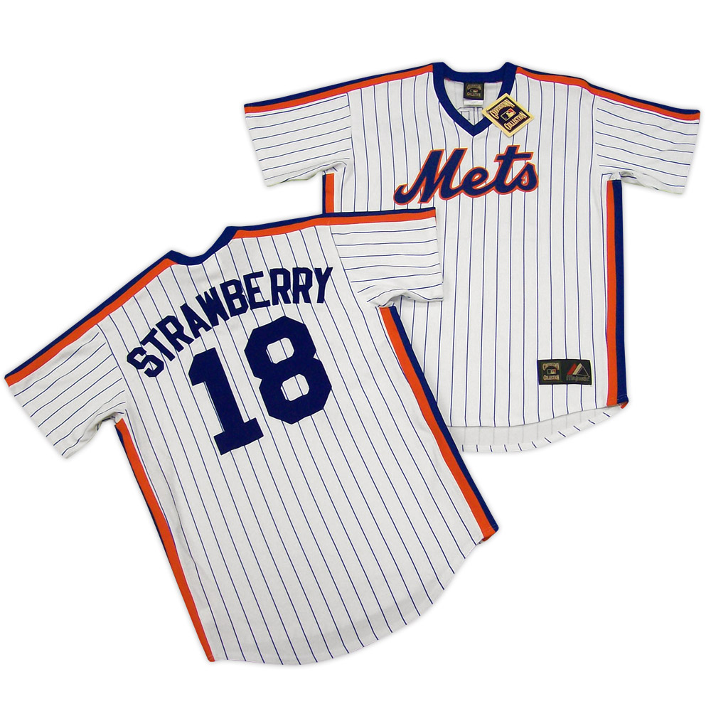 NEW YORK METS Darryl Strawberry Wht THROWBACK Jersey XL