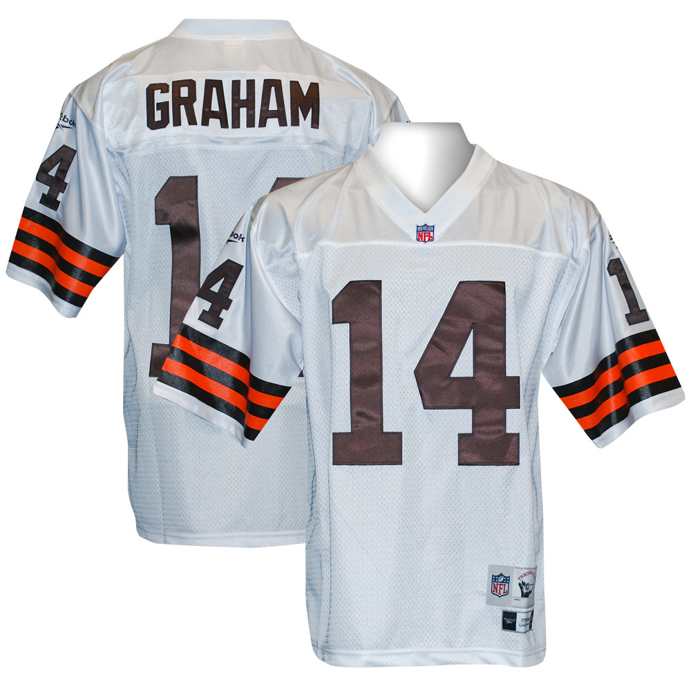 CLEVELAND BROWNS Otto Graham THROWBACK RBK White Jersey L  